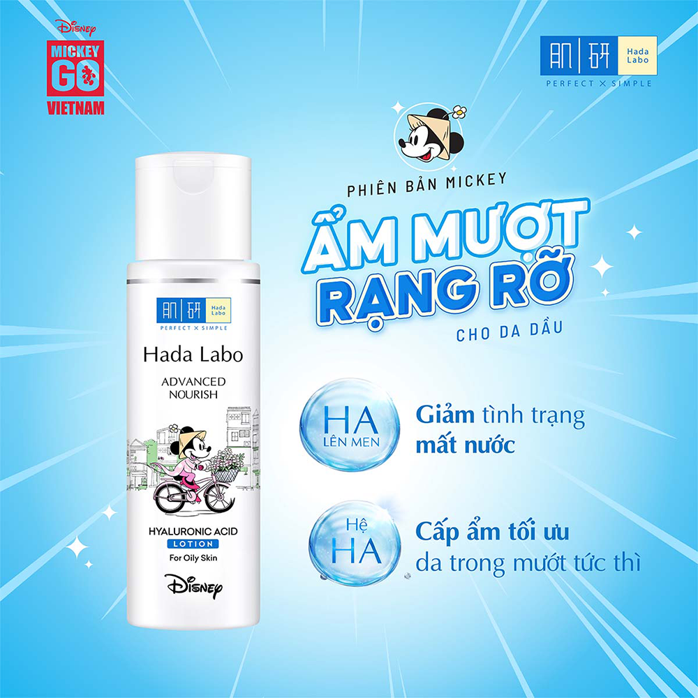 Dung dịch dưỡng ẩm tối ưu Hada Labo Advanced Nourish Lotion cho da dầu 170ml – Phiên bản Mickey