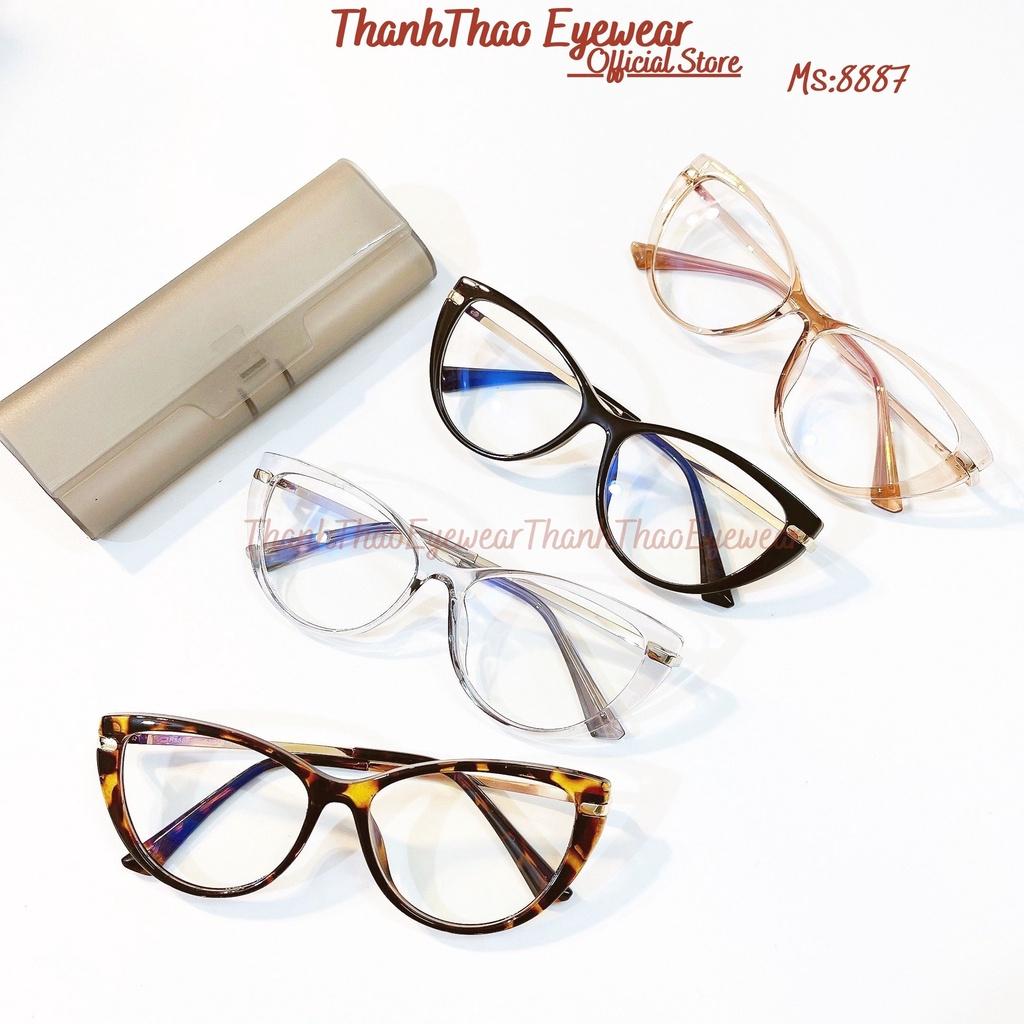 Kính Mắt Mèo Dáng Mảnh Nhiều Màu Nữ Gọng Kính Cận CCM8887 Thời Trang Siêu Hot 2021- ThanhThao Eyewear