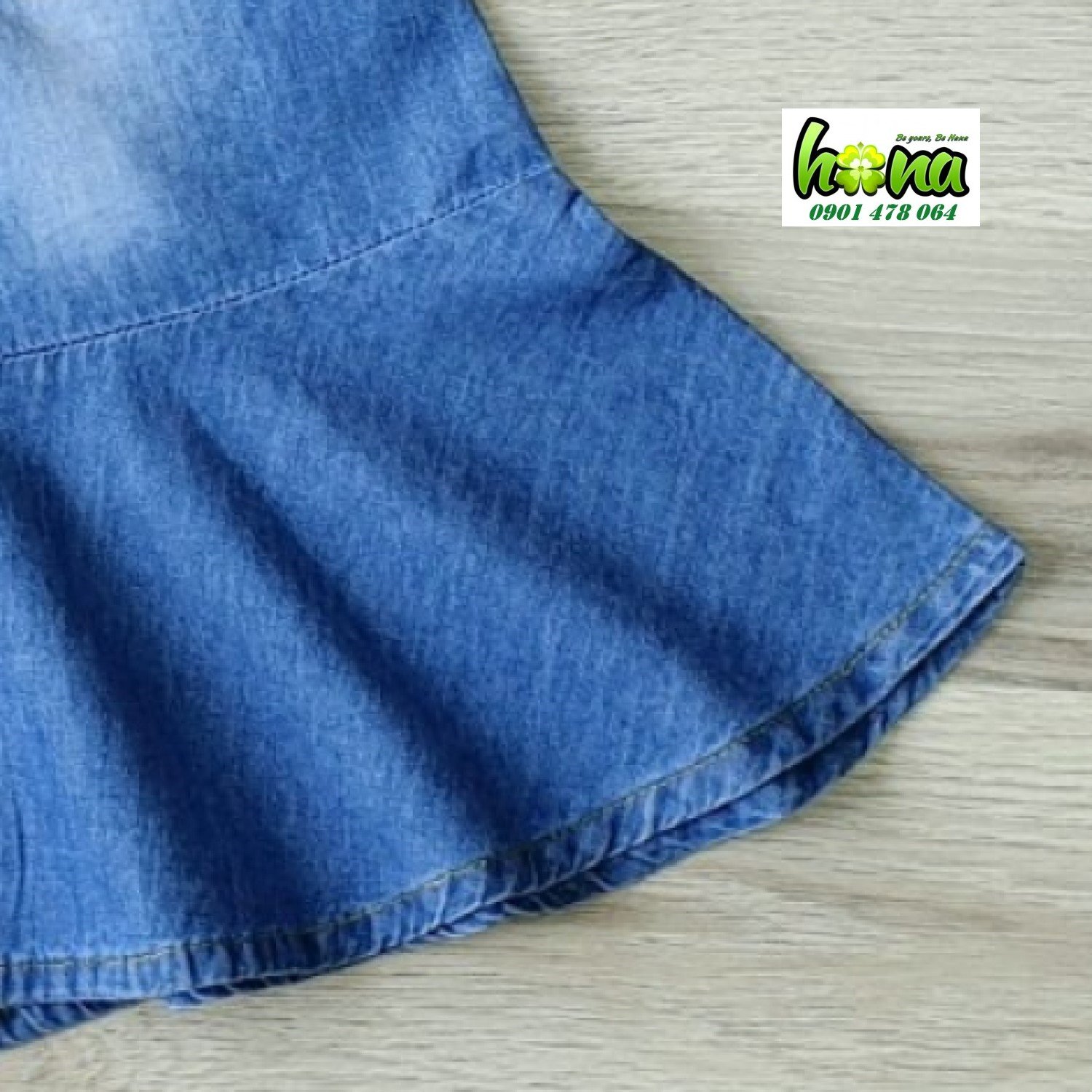 G00000715 Đầm jean tay cánh tiên đẹp bé gái, Chất jean mềm mát