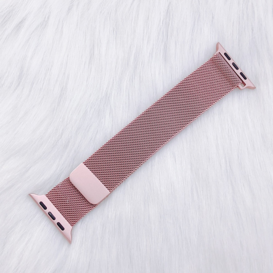 Dây Đeo thay thế Apple Watch-Milanese Loop -HỒNG NHẠT