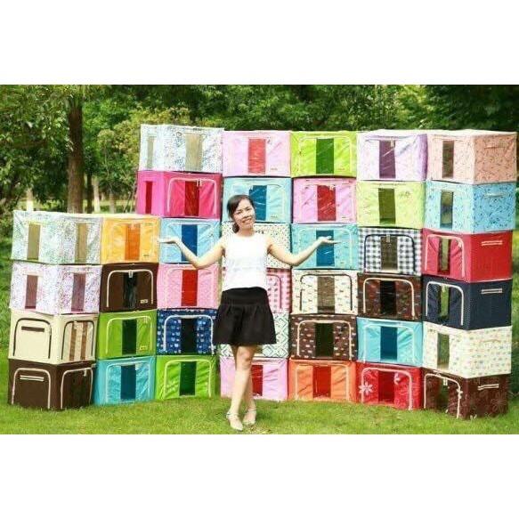 Hộp đựng quần áo - Hộp vải đựng chăn màn khung thép LBOX dung tích 66L