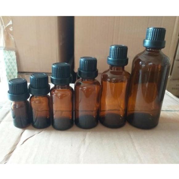 Chai thủy tinh NÂU nắp VẶN ĐEN 5ml 10ml 20ml 30ml 50ml 100ML - Lọ đựng serum, chiết tinh dầu