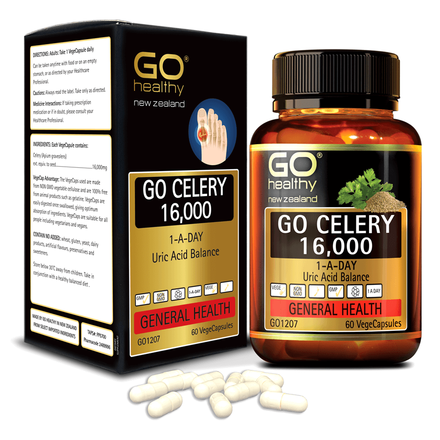 GO CELERY 16,000 60 VIÊN- Viên gout nhập khẩu chính hãng GO Healthy New Zealand