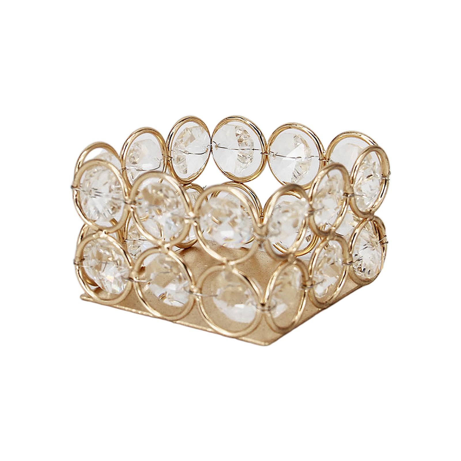 2pcs Crystal Tealight Candle Holder Wedding Dinning Table Home Centerpiece