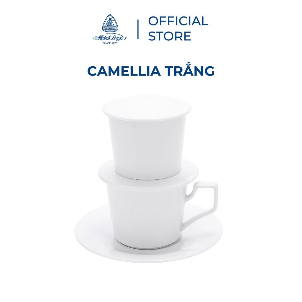 Bộ phin cà phê Minh Long - Camellia - Trắng - Hàng Chính Hãng