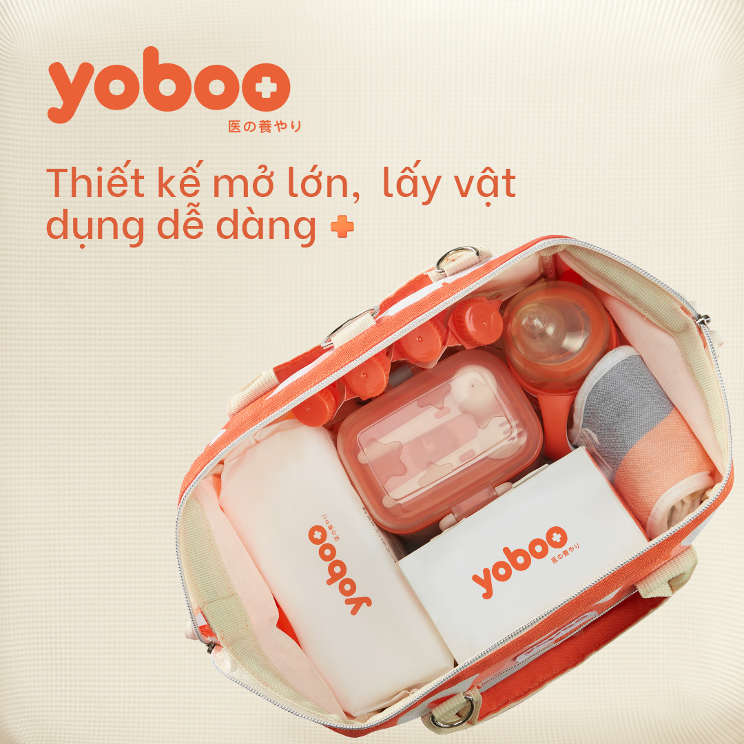 Túi đựng tã Yoboo YB-0012 chống thấm nước miệng túi rộng có dây đeo chéo hoặc đeo vai - Hàng chính hãng