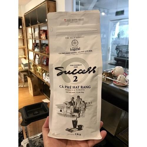 Combo 2 Bịch Cà phê Pha Máy - Hạt Mộc Legend Success 2 - Arabica, Robusta thế chất mạnh, vị cân bằng (Gói 1 kg)