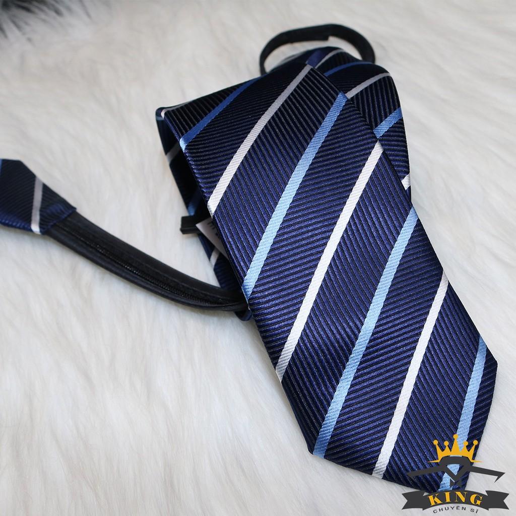 Cà vạt nữ KING công sở vải silk lụa mịn thắt sẵn bản nhỏ 6cm