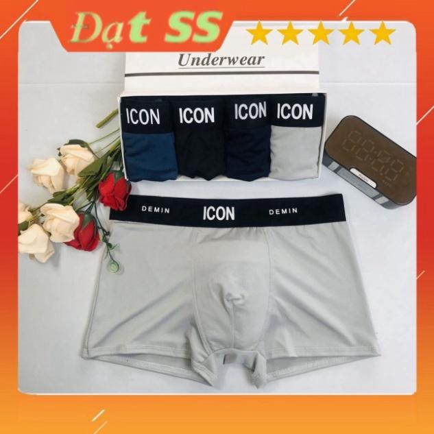 Quần Lót Nam Boxer Thun Lạnh ICON, Quần Sịp Nam thun lạnh ICON Demin Co dãn 4 chiều Loại 1
