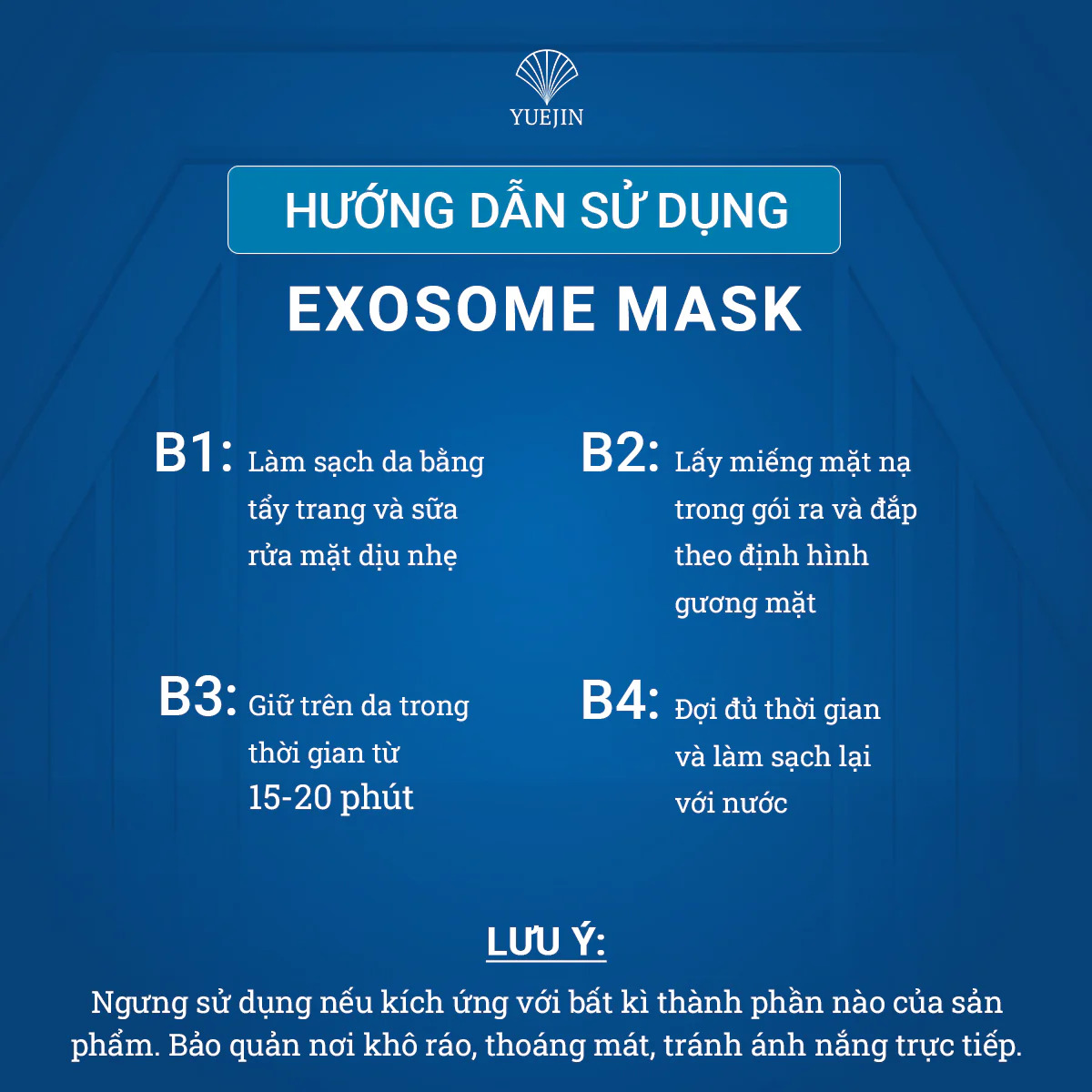 Mặt nạ tế bào gốc Exosome Mask hộp 10 miếng - Yuejin, giúp phục hồi da, chống lão hóa, da sáng mịn