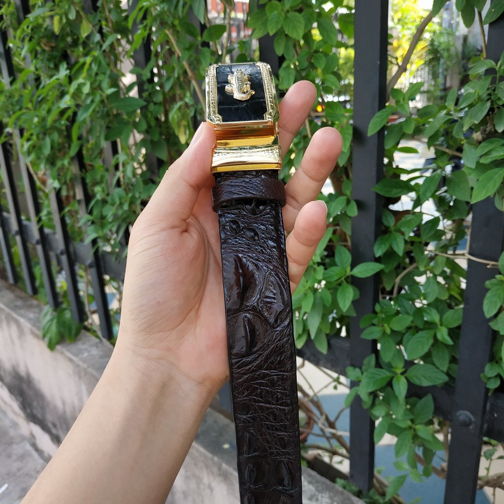 Dây Nịt Da Cá Sấu  Da Lưng Cá Sấu Có Gù, Gai Và Vây Rất Đẹp