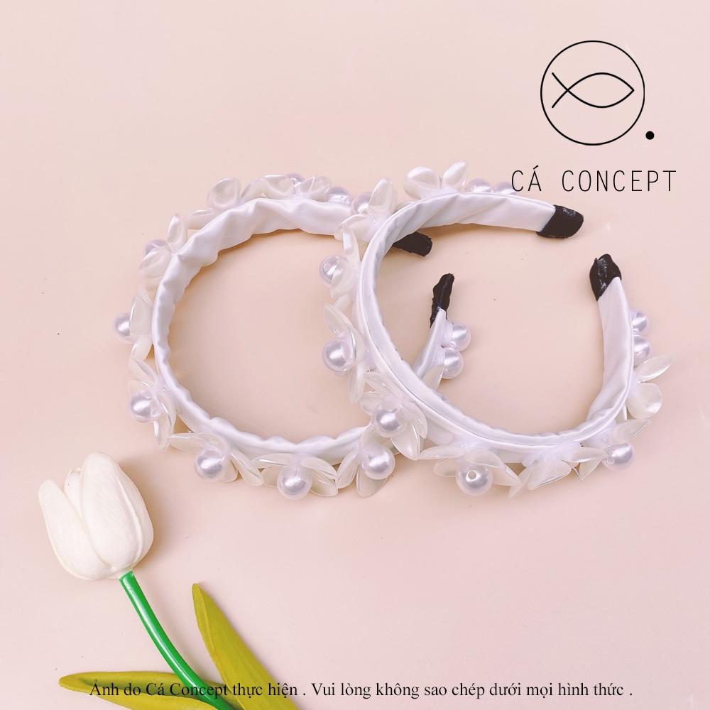 Cài tóc hoa trắng CÁ CONCEPT phụ kiện cưới cao cấp nàng thơ