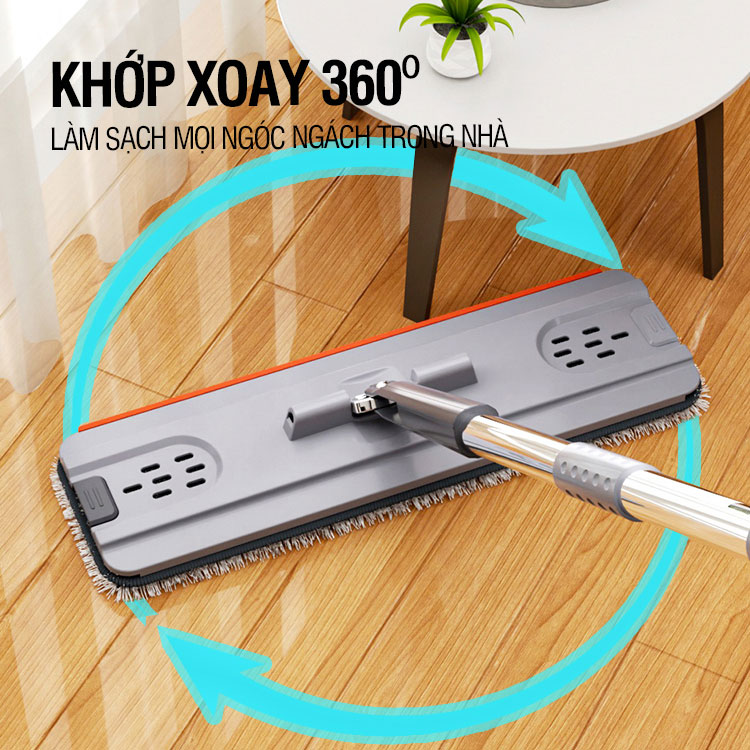 Bộ Cây Lau Nhà KITIMOP SM33 PRO - Thùng Lau Nhà Tự Vắt Thông Minh, Chổi Lau Nhà Xoay 360 Độ, Lau Sàn Làm Sạch