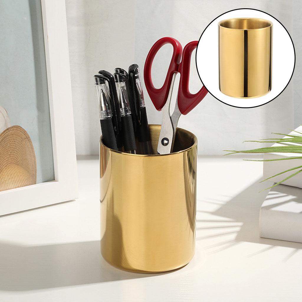Pen Holder Cylinder Makeup Brush Cup Round Stationery Container