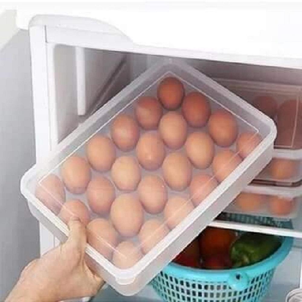 Hộp đựng trứng 24 quả tiện dụng Khay trứng 1 tầng nhựa cao cấp - Hàng Chất Lượng