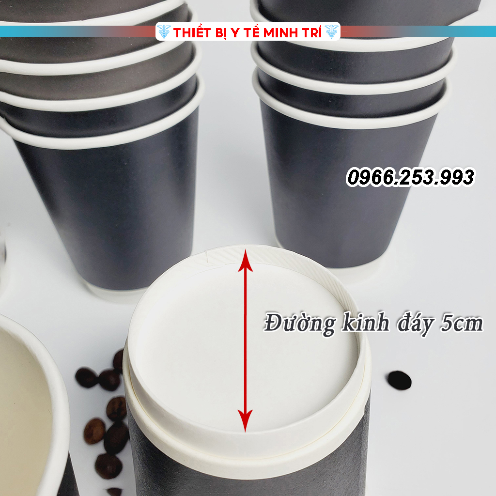 50 Ly giấy, cốc giấy dùng 1 lần 240ml - dày dặn 2 lớp - 8OZ