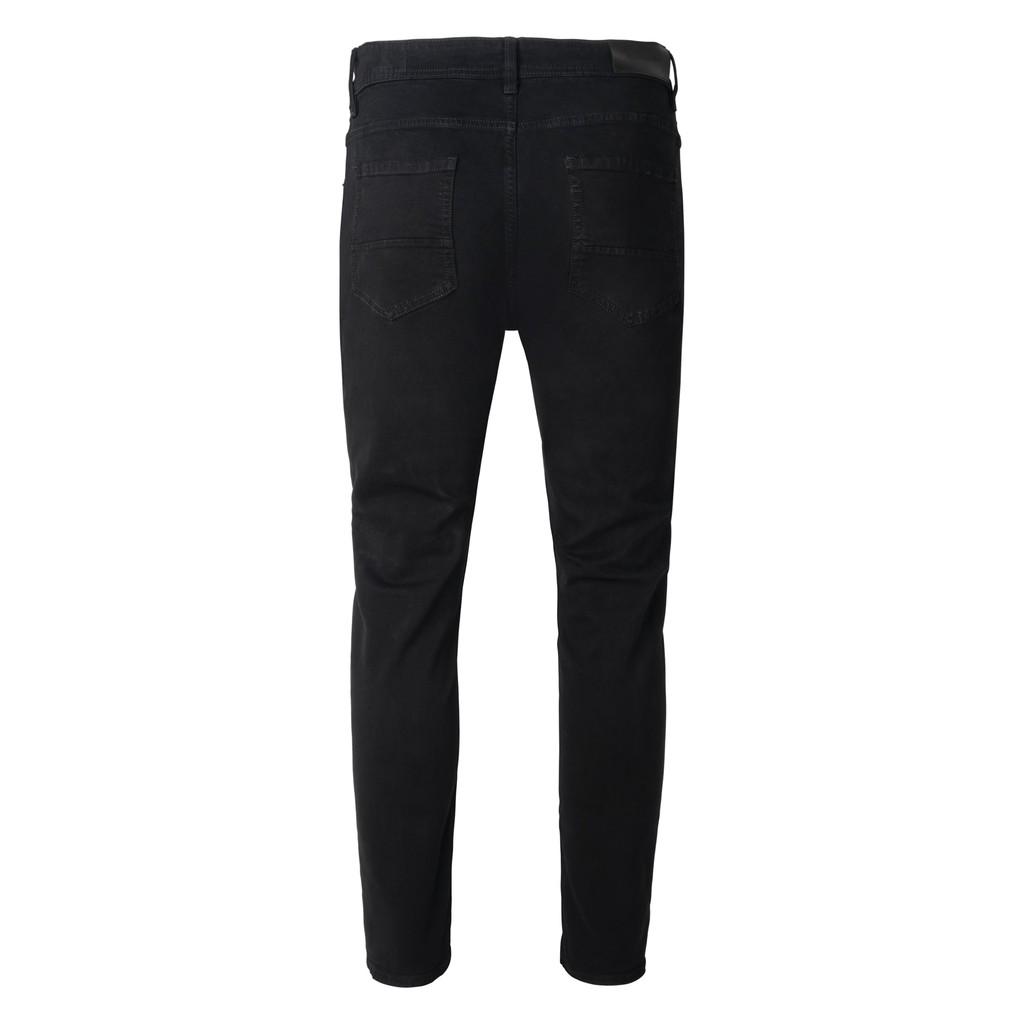 Quần Jean Nam Streetwear Cao Cấp FNOS Z9 Màu Đen - Rách Gối Form Slimfit - Có Zip Jean Thun Co Giãn.