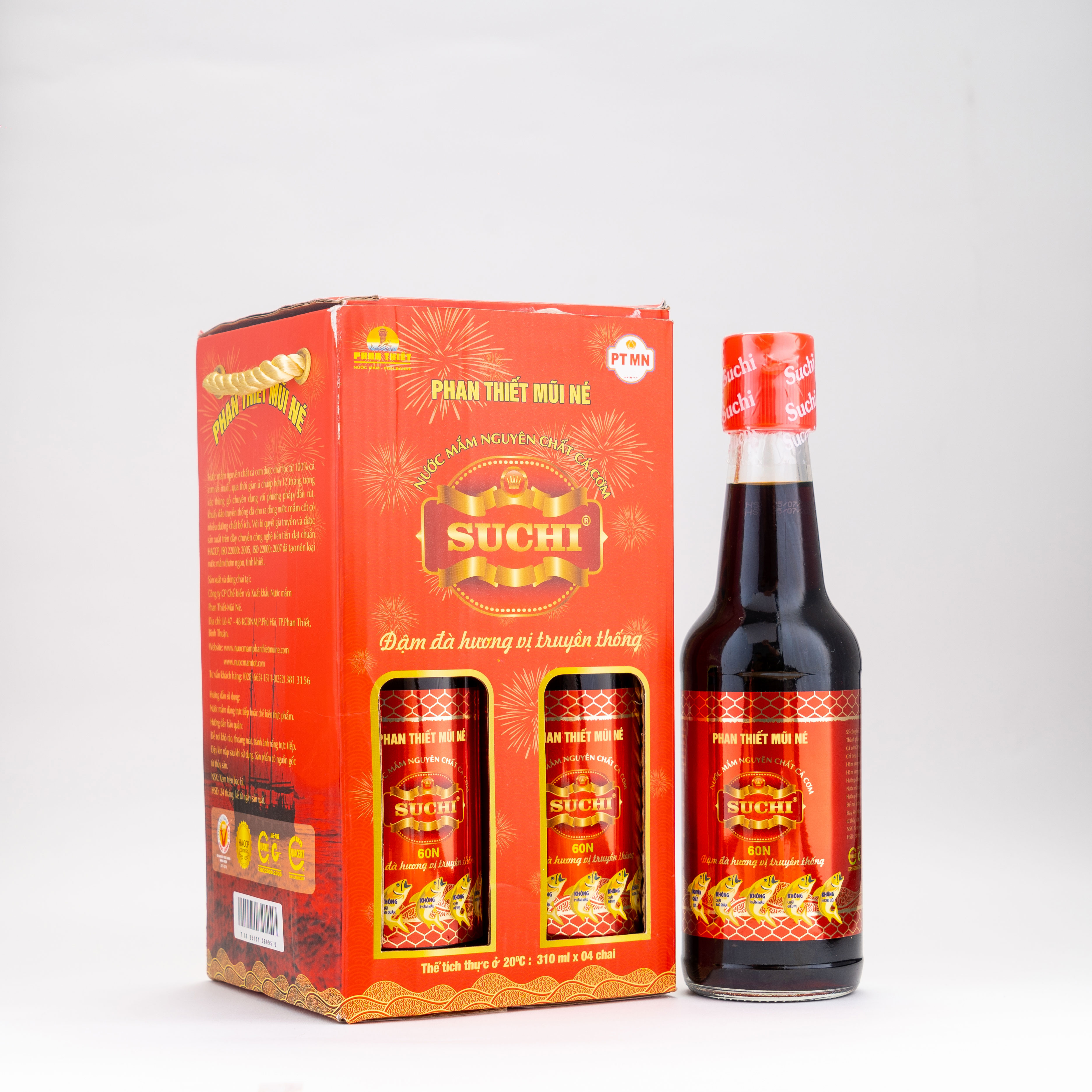 Nước Mắm Cá Cơm Truyền Thống có US FDA Xuất Khẩu Suchi 60N 310ml X 4 CHAI