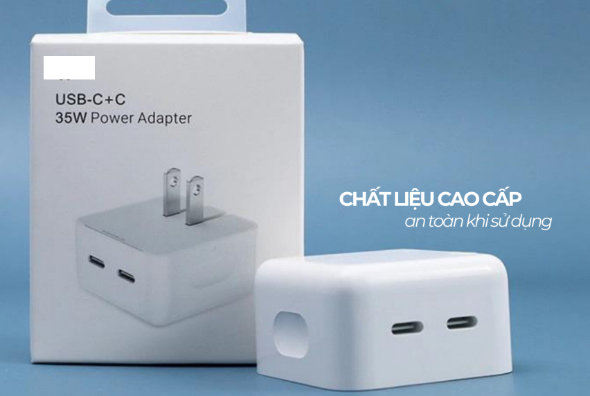 Củ Sạc Nhanh công suất cao 35W - Sạc Đôi Siêu Tốc với 2 cổng type C, Tiện Dụng - Sạc được cho nhiều loại điện thoại - Hàng chính hãng
