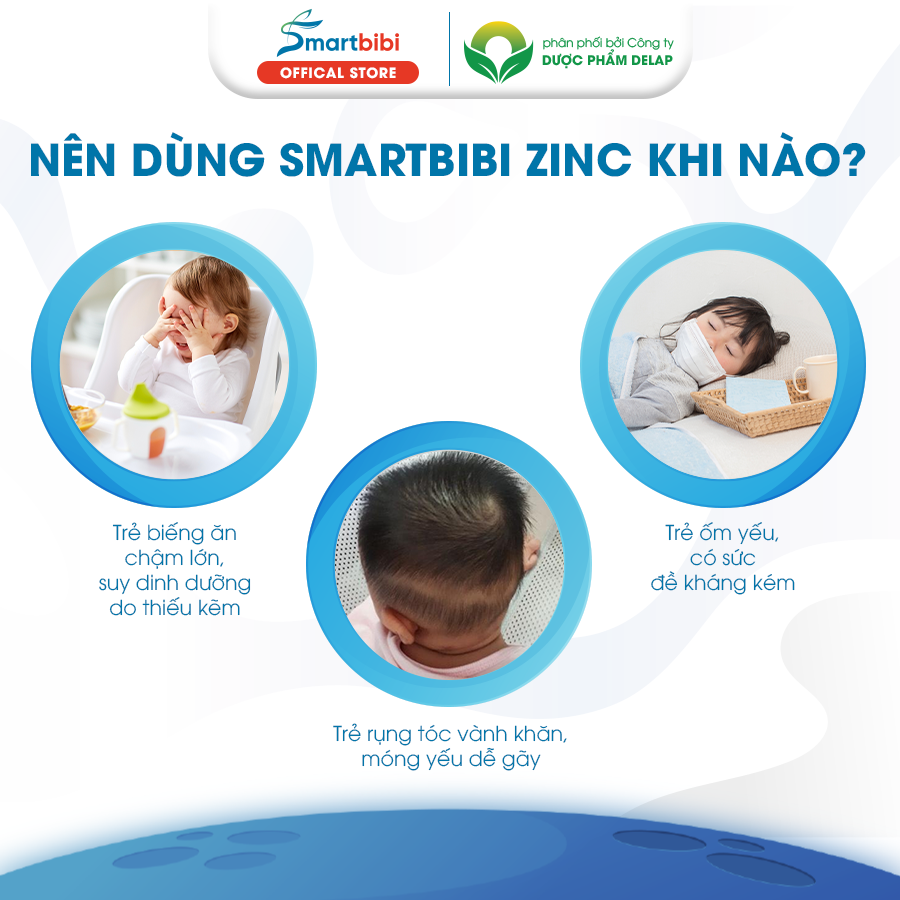 Smartbibi ZINC siro bổ sung Kẽm và Vitamin C hỗ trợ tăng đề kháng cải thiện tình trạng biếng ăn, chậm lớn ở trẻ nhỏ 30ml