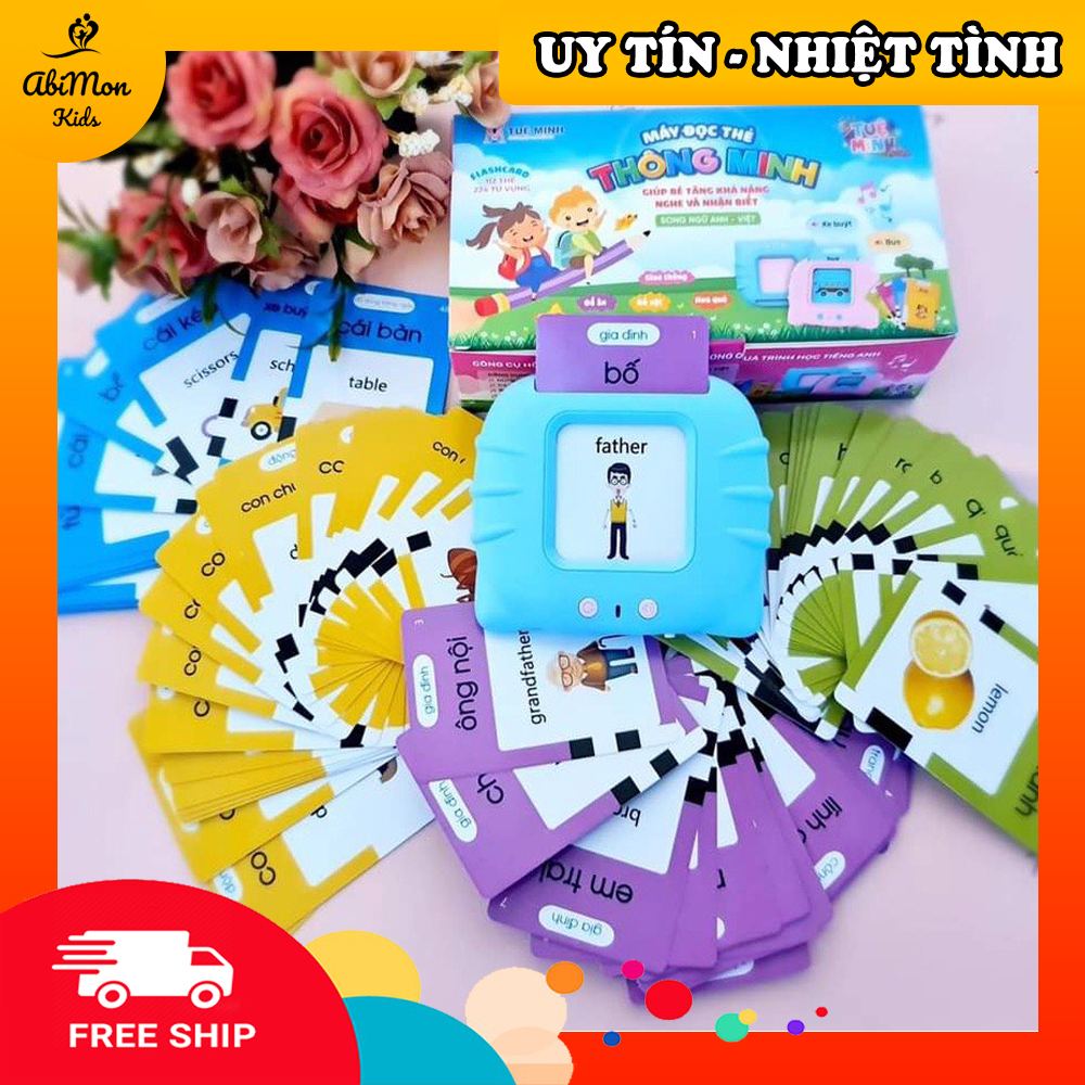 Máy Đọc Thẻ Từ Vựng Anh - Việt Cho Bé  || Đồ chơi Gỗ - Giáo dục - An toàn - Thông minh