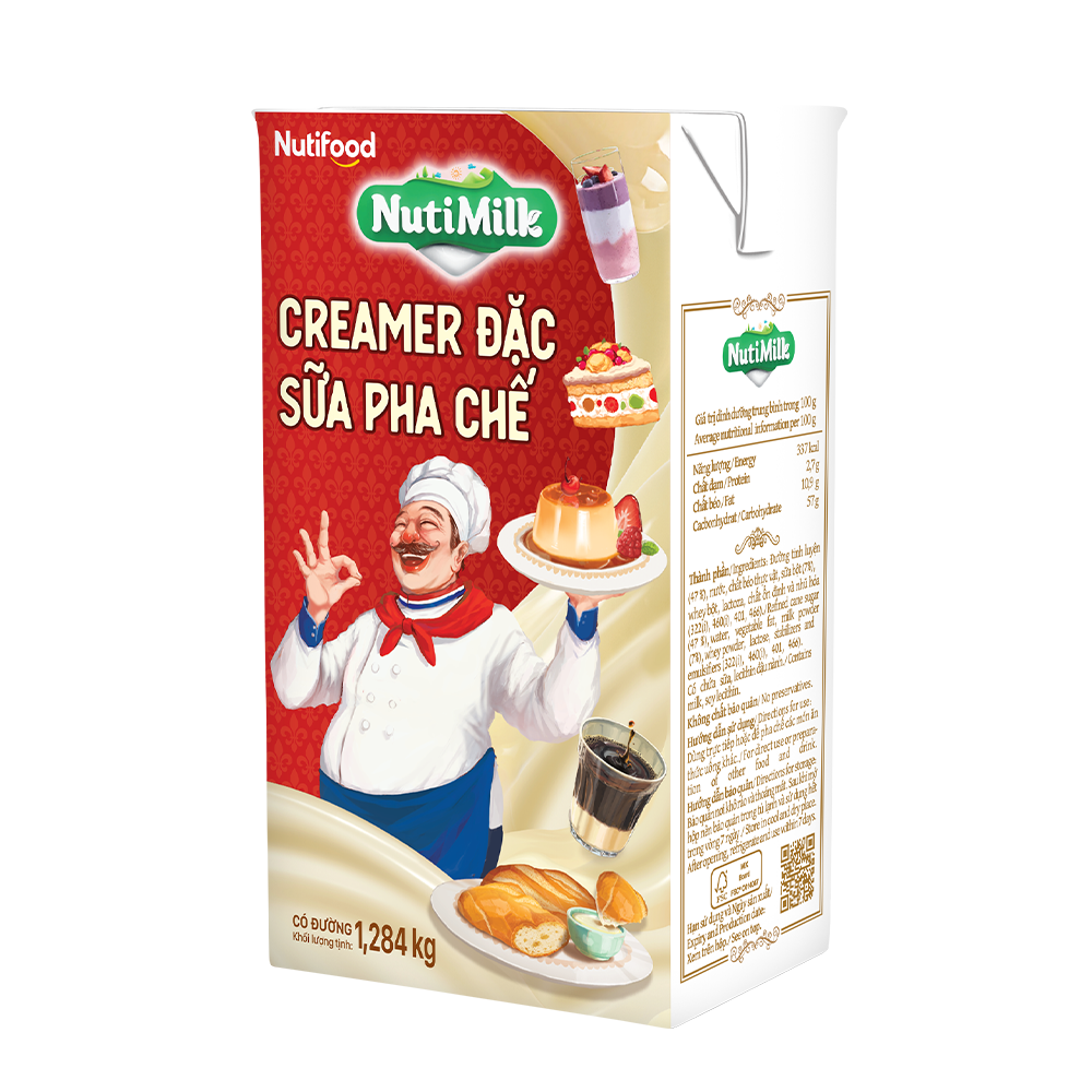 Creamer đặc có đường Nuti (Đỏ) Hộp 1,284kg SDD03TIA NUTIFOOD 