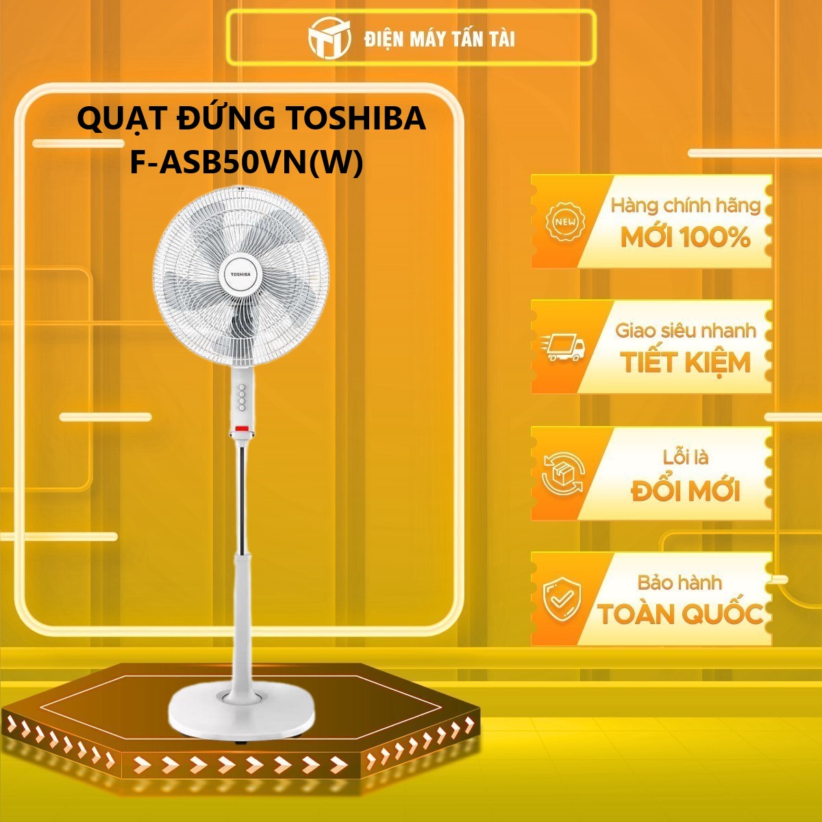 Quạt đứng Toshiba F-ASB50VN(W) - Hàng Chính Hãng