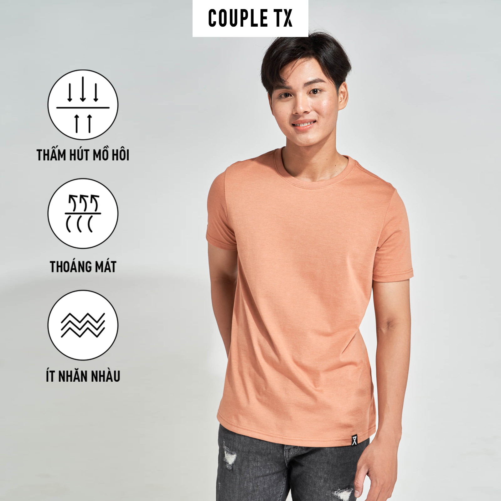 Áo Thun Cổ Tròn Basic Nam Couple TX