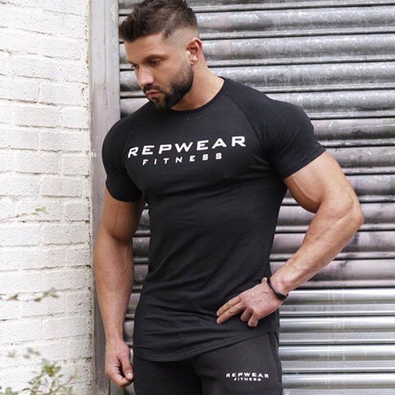 Áo Tập Gym Nam Cộc Tay Repwear Chất Liệu Cotton Cao Cấp Thoáng Mát Thấm Hút Mồ Hôi