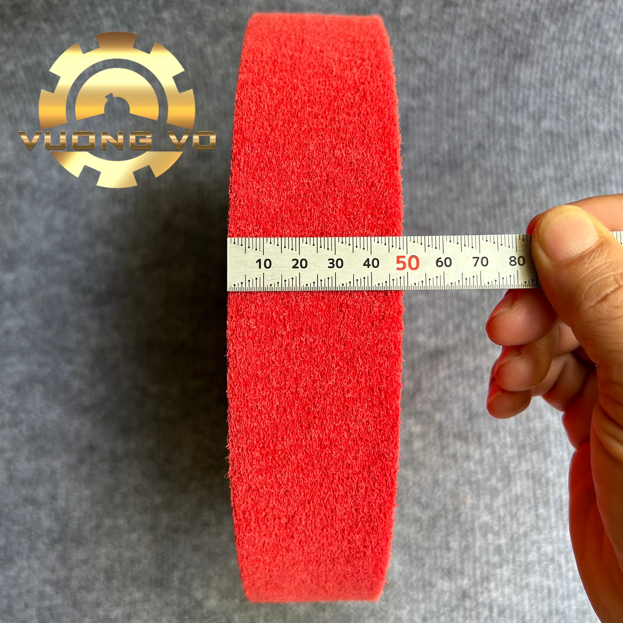 Bánh nỉ đỏ đánh bóng-nỉ đỏ đánh bóng inox kích thước 200x50x16mm #240 (Gía đã bao gồm VAT)