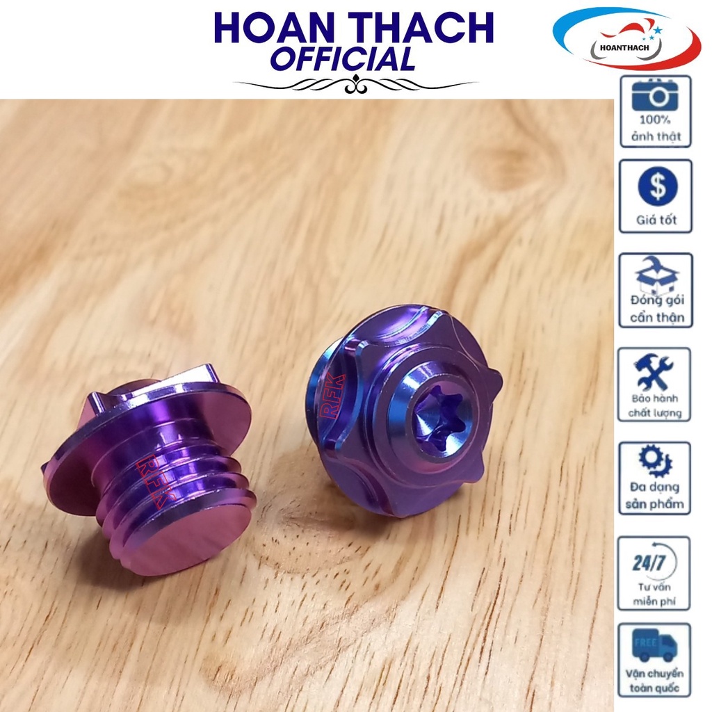 Ốc Titan Gr5 Nắp Nhớt Xanh Tím Dùng cho nhiều dòng xe HOANTHACH SP007802 ( giá 1 con)