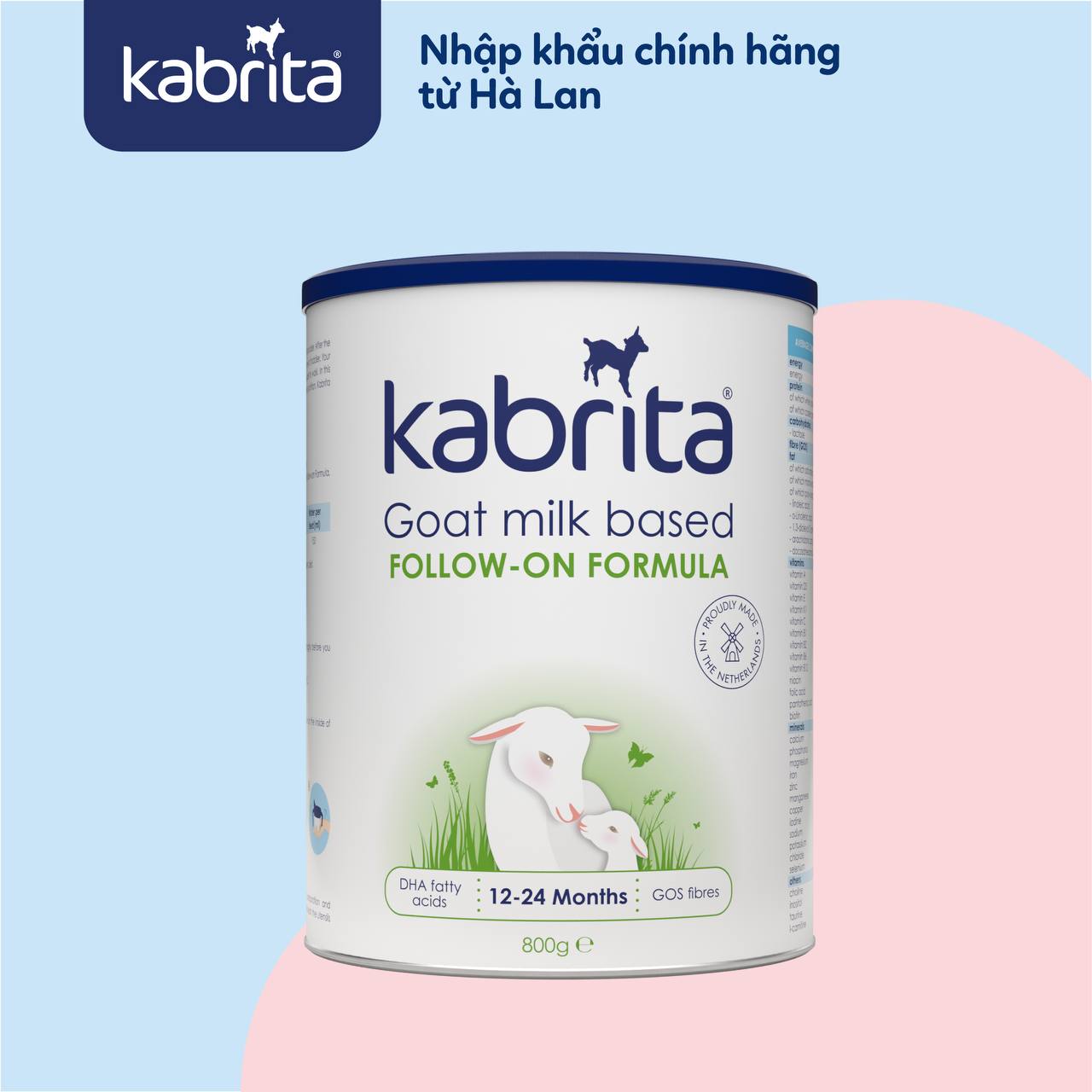 Combo 2 lon Sữa dê Kabrita số 2 cho trẻ từ 12- 24 tháng - Lon 800g