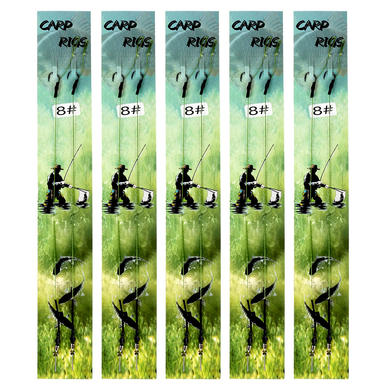 10 cái móc câu kèm dây có gắn chống rối để câu cá chép