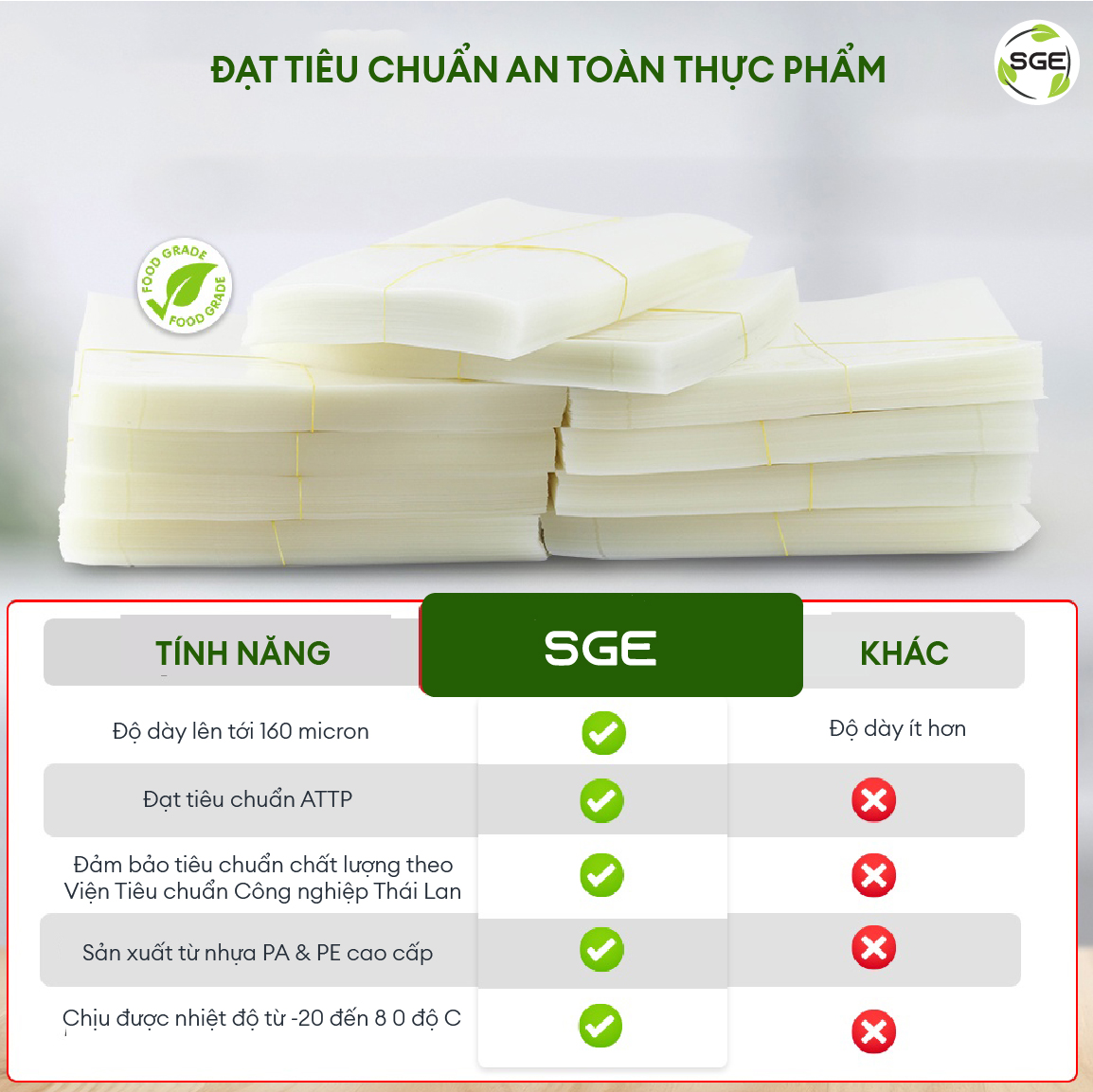 Túi Hút Chân Không Mặt Trơn B1D Kích Thước. Làm Từ Hạt Nhựa Nguyên Sinh Cao Cấp Tiêu Chuẩn Vệ Sinh ATTP, Không Chứa Chất Gây Ung Thư, Dùng Được Trong Lò Vi Sóng. Hàng Chính Hãng Chất Lượng Cao Cấp. Giá Bán Theo 1kg.