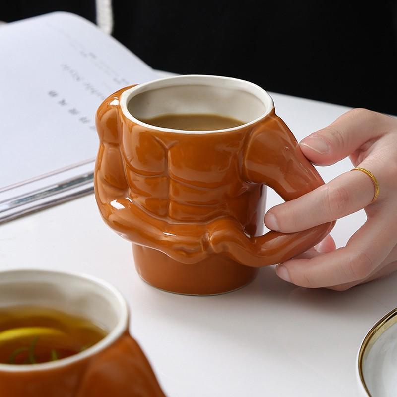 Cốc Sứ Uống Cafe Thể Hình Cơ Bắp 6 Múi Cho GYMER - Quà Tặng Sinh Nhật Bạn Trai Động Lực Tập GYM