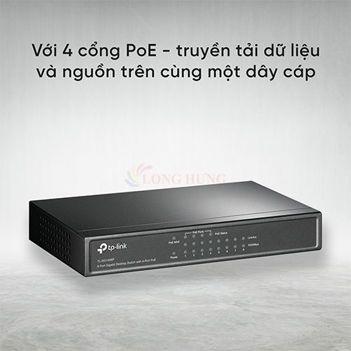 Switch TP-Link 4-Port PoE with 8-Port Gigabit Desktop TL-SG1008P - Hàng chính hãng