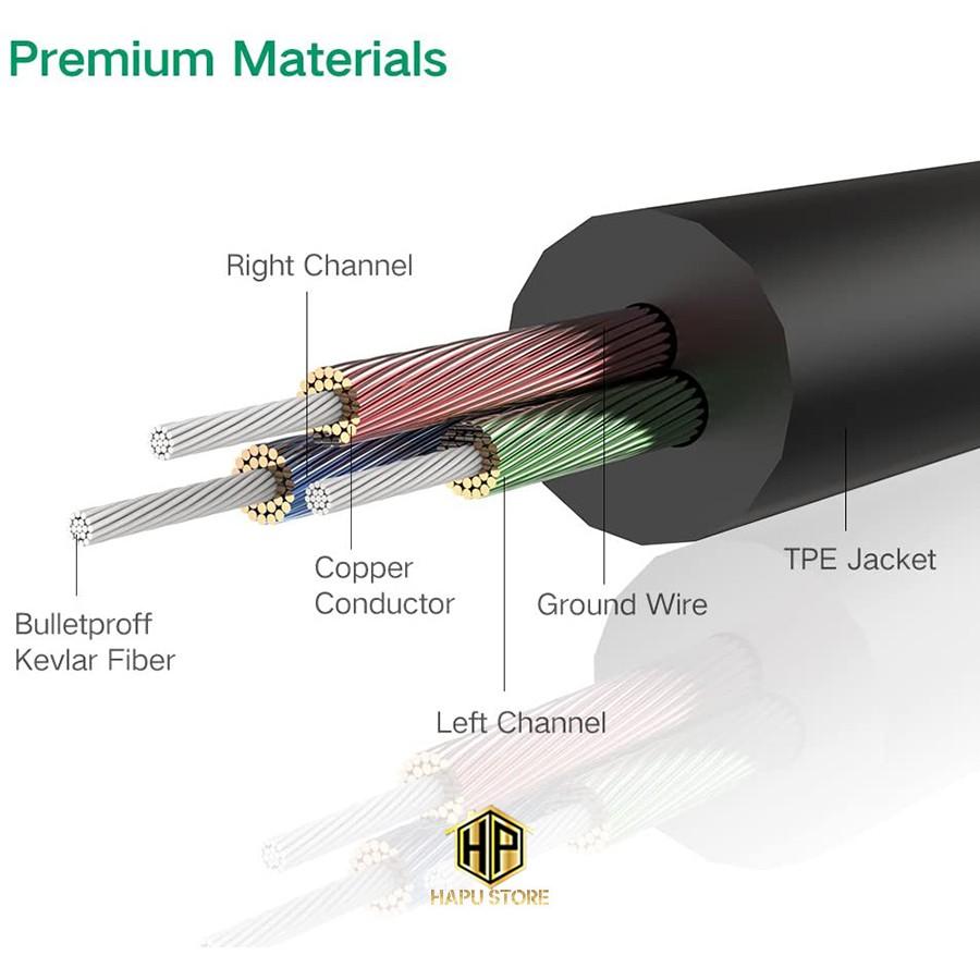 Dây loa AUX hai đầu 3,5mm dài từ 0.5m đếm 5m Ugreen chính hãng - Hàng Chính Hãng