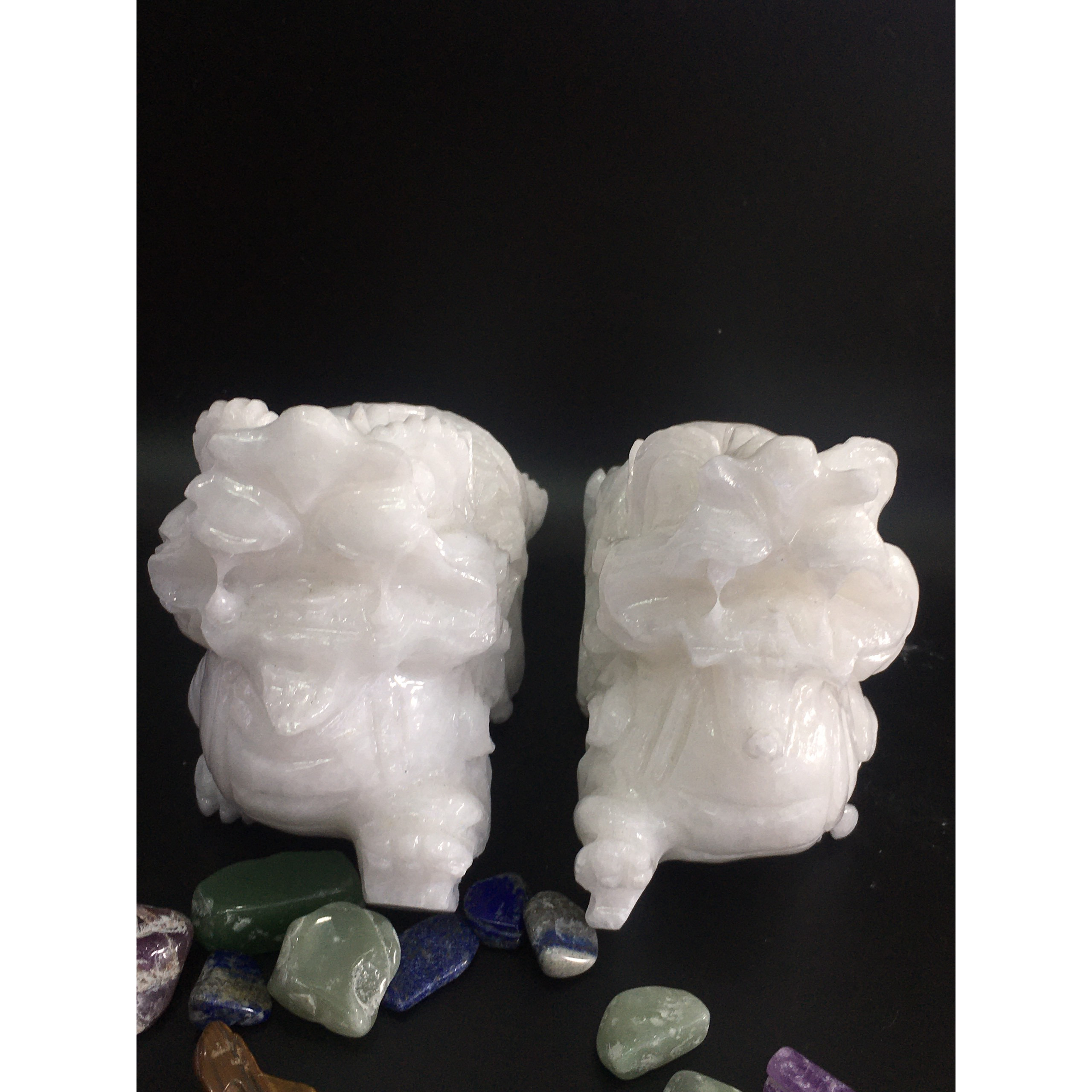 Cặp tì hưu đá trắng – dài 15cm – 2kg/cặp
