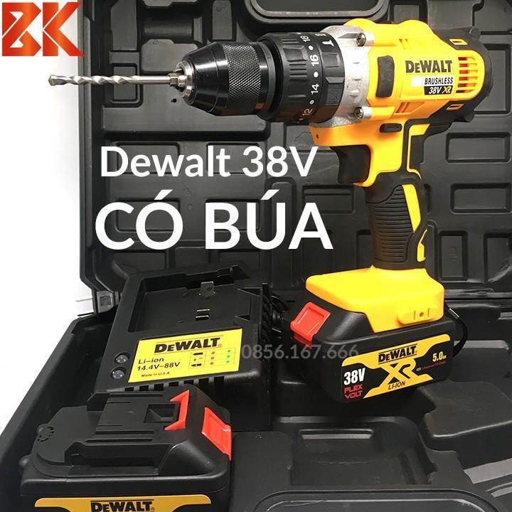 Máy Khoan Bê tông DEWALT 38V - Pin 10 CELL – Máy bắt vít (TẶNG 1 Mũi Khoan) – Không chổi than - 100% Lõi Đồng