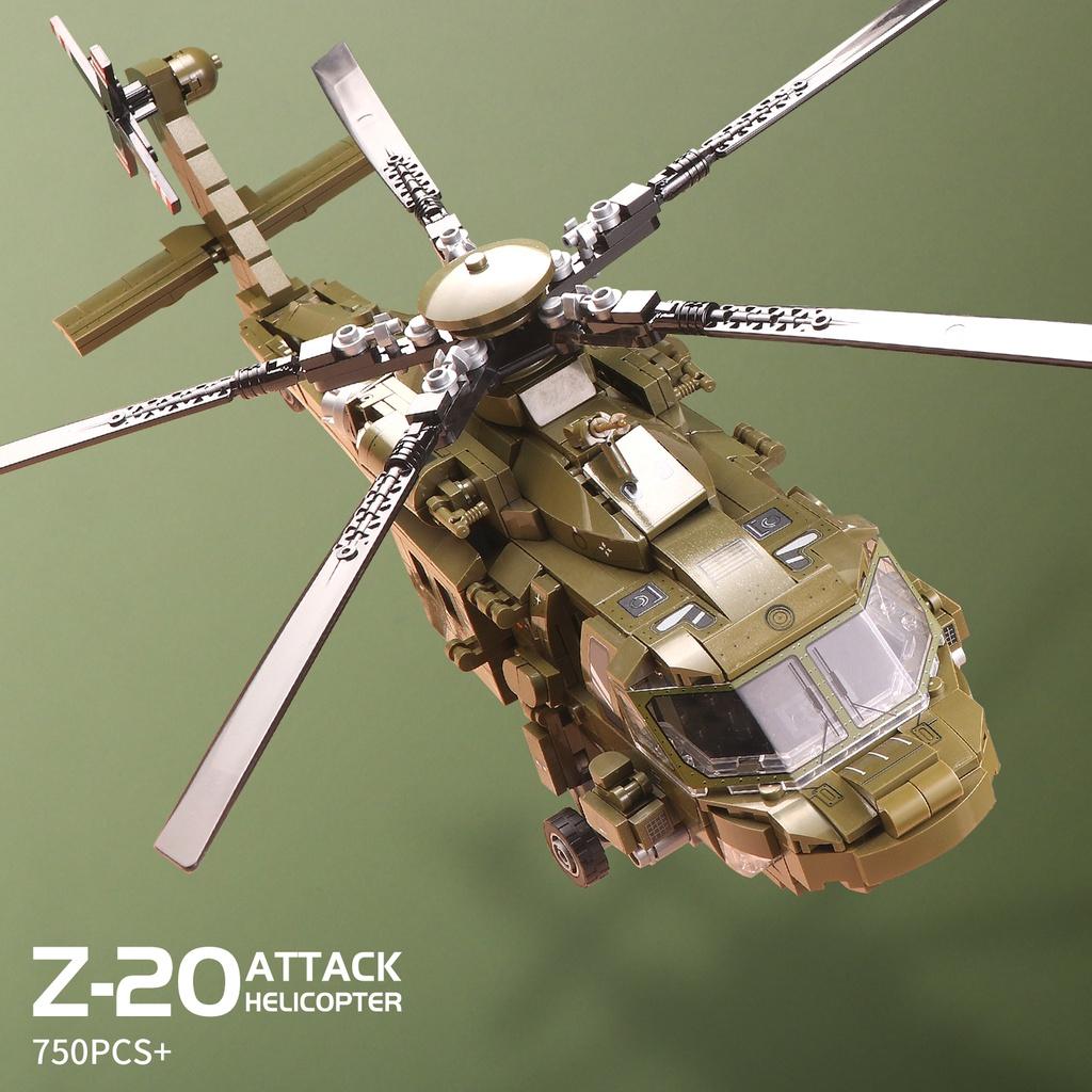 Đồ chơi Lắp Ráp Máy Bay Trực Tấn Công Z-20, Sembo Block 202152 Attack helicopter Z20, Xếp hình thông minh