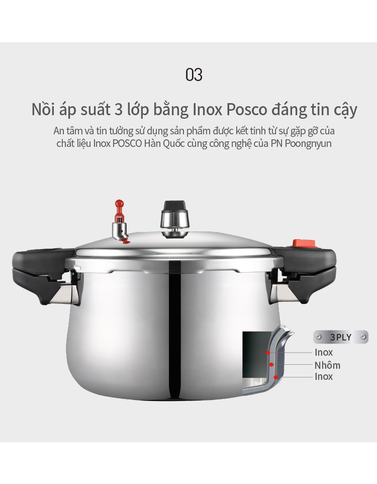 Nồi áp suất Inox IH PoongNyun PN PHSPC-25 - Hàng chính hãng