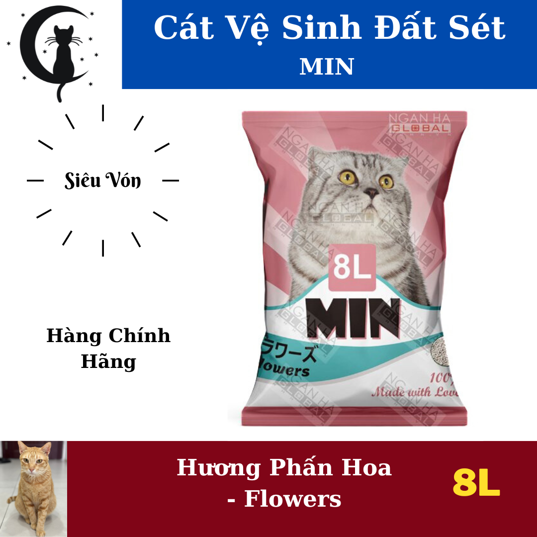 MIN [Chính Hãng]- Cát vệ sinh cho mèo 8L - Siêu Vón, Siêu Thấm Hút