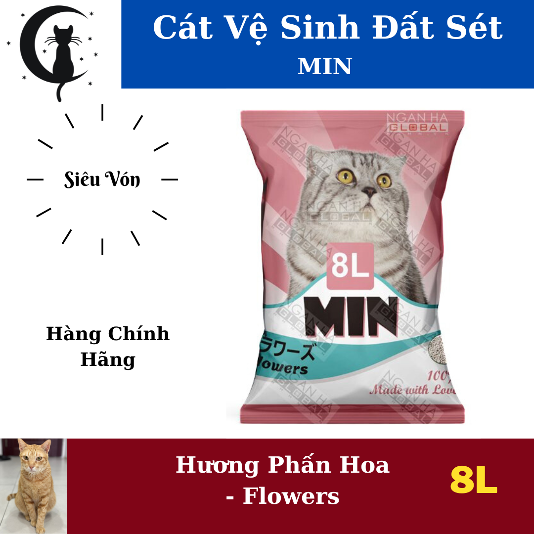 MIN - Cát vệ sinh cho mèo 8L - Siêu Vón, Siêu Thấm Hút