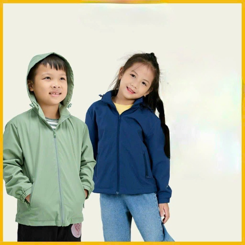 Áo khoác gió trẻ em hàng 2 lớp chống nước, chống gió cực tốt