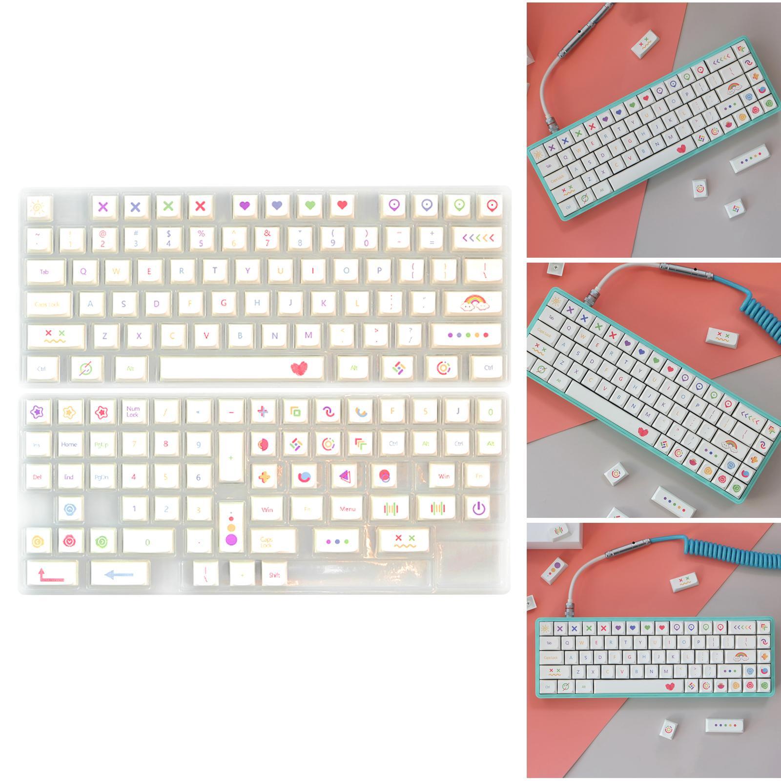 Universal 140 Keys PBT Keycaps Cute Pattern Dye Sub for MX Switch Gaming