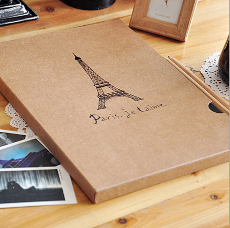 Sổ Scapbook Handmade Album Ảnh Vintage Tháp Eiffel (21x28.5cm)