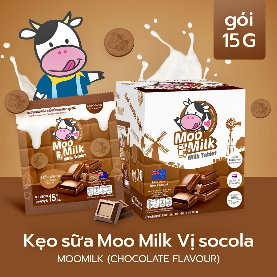 Kẹo Sữa Bò Moo Milk – Thơm Ngon, Bổ Dưỡng Từ Sữa New Zealand - Gói 25g [Hàng Thái Lan