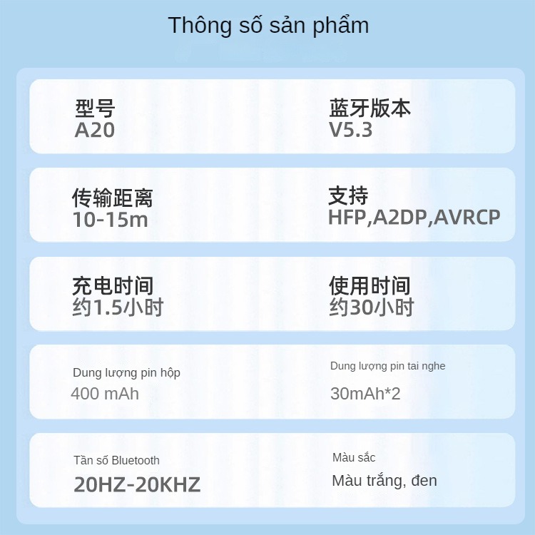 Tai Nghe Bluetooth Nhét Tai Không Dây FIRO A20 ENC Bluetooth V5.3 - Tai Nghe A20 ENC Giảm Tiếng Ồn Thông Minh - Âm Thanh HiFi - Điều Khiển Cảm Ứng - Tai Nghe Thể Thao Không Dây FIRO A20 - Phù Hợp Với Tất Cả Dòng Máy - Hàng Chính Hãng