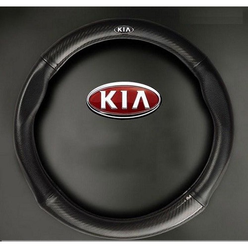 Bọc vô lăng ô tô da Carbon có Logo theo dòng xe Size 38cm cho xe 4 đến 7 chỗ