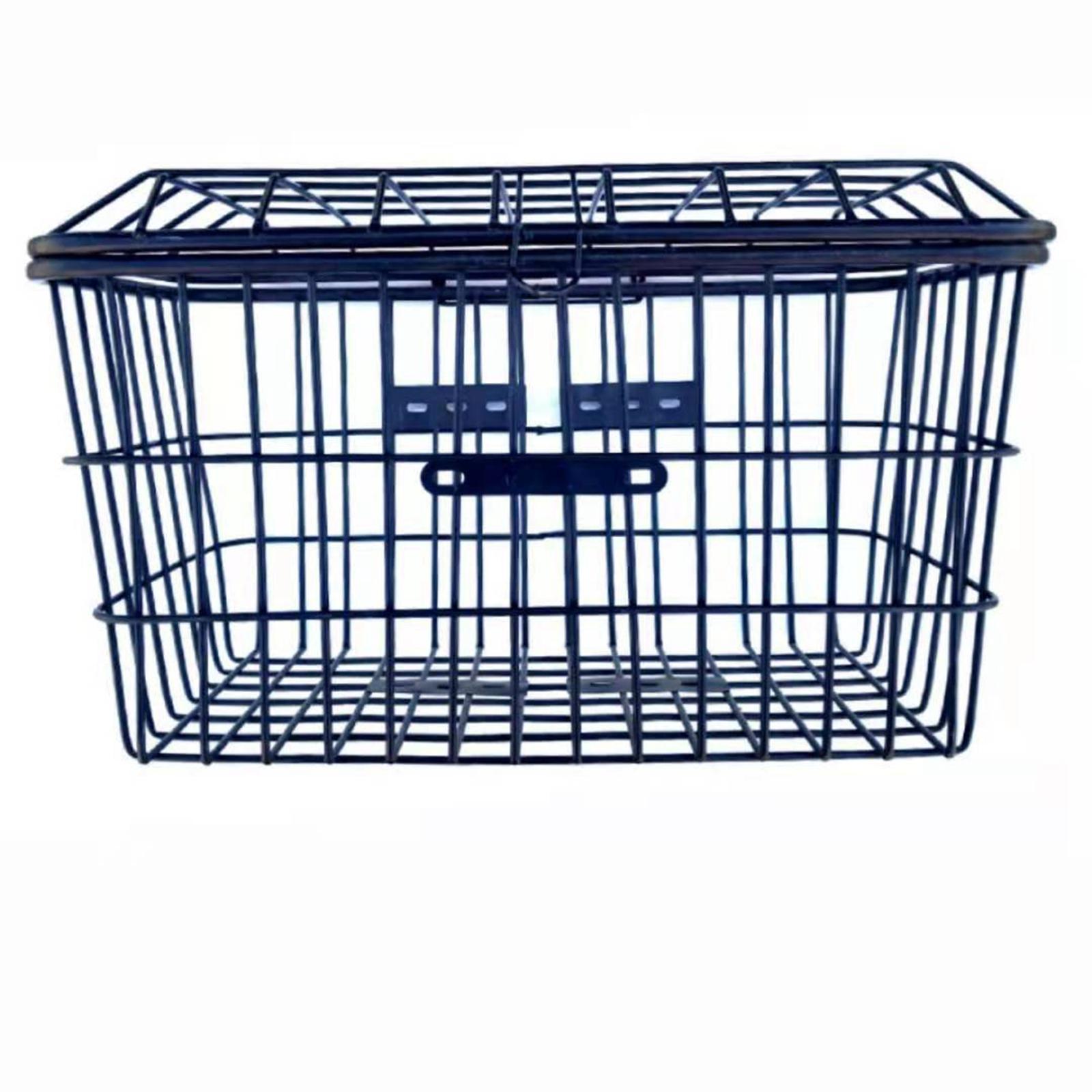 Bike Rear Basket Bike Storage Basket Black Holder Container Holding Water Bottle, Toys, Snacks Universal with Cover Hanging Cycling Baskets